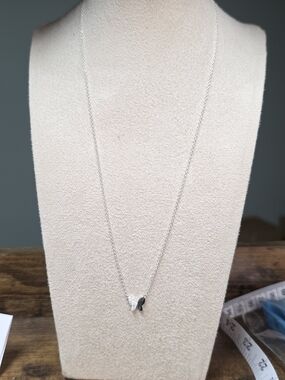 .925 Sterling Silver Butterfly Necklace with Crystal Accent